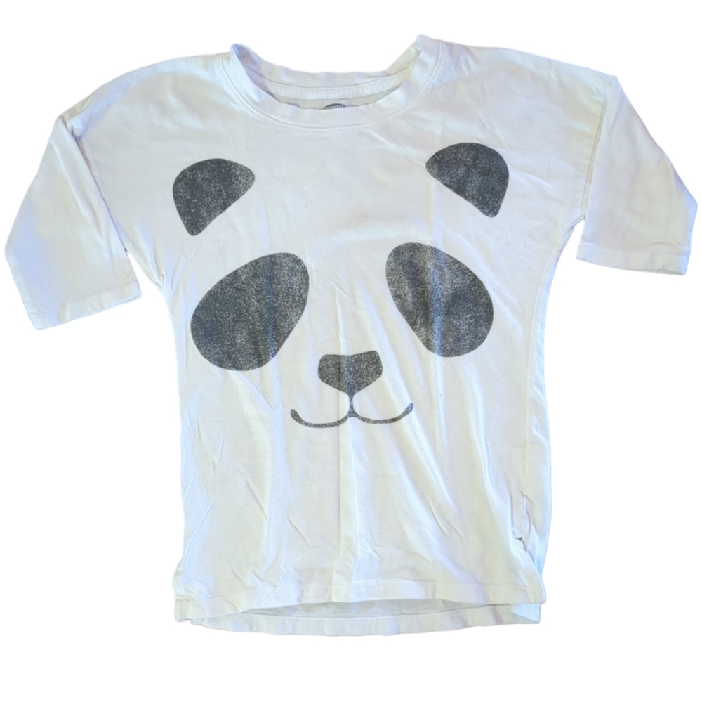 🍁2/$7🍁OLD NAVY White and Black Panda Face Print Half Sleeve Top